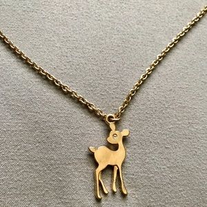 Forever 21 Fawn/Deer Gold Necklace
